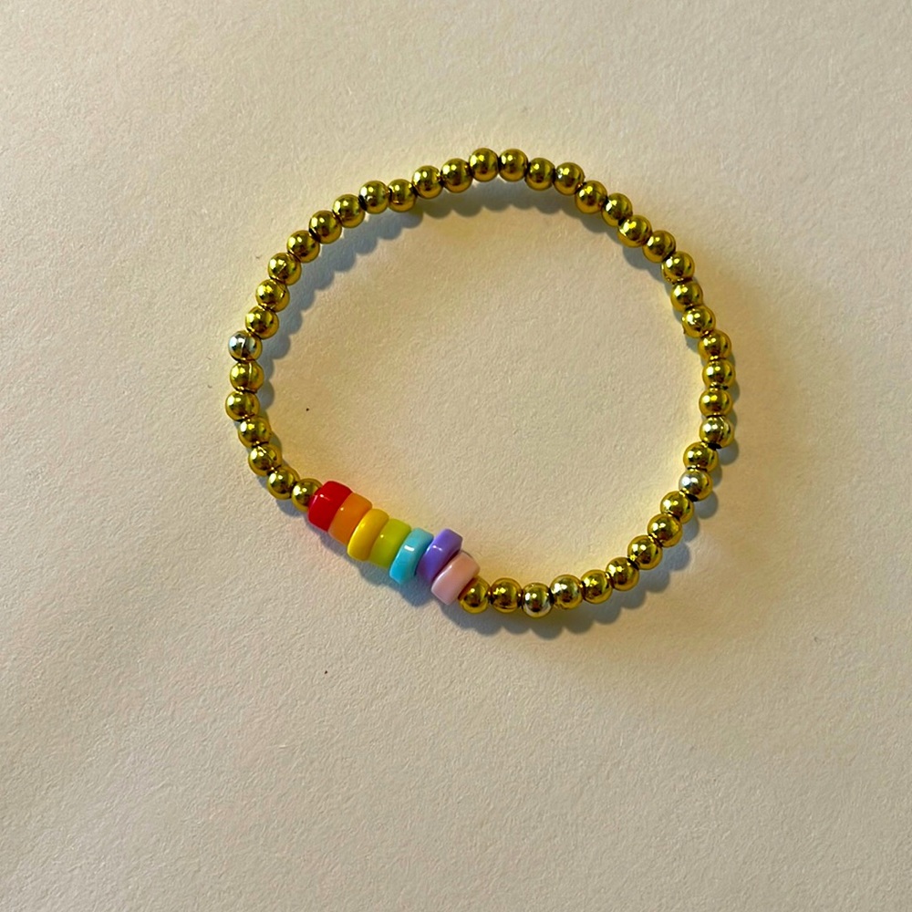 Gold rainbow bracelet
